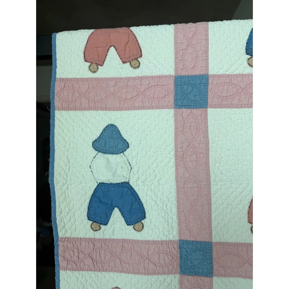 Vintage Pink and Blue Baby Quilt